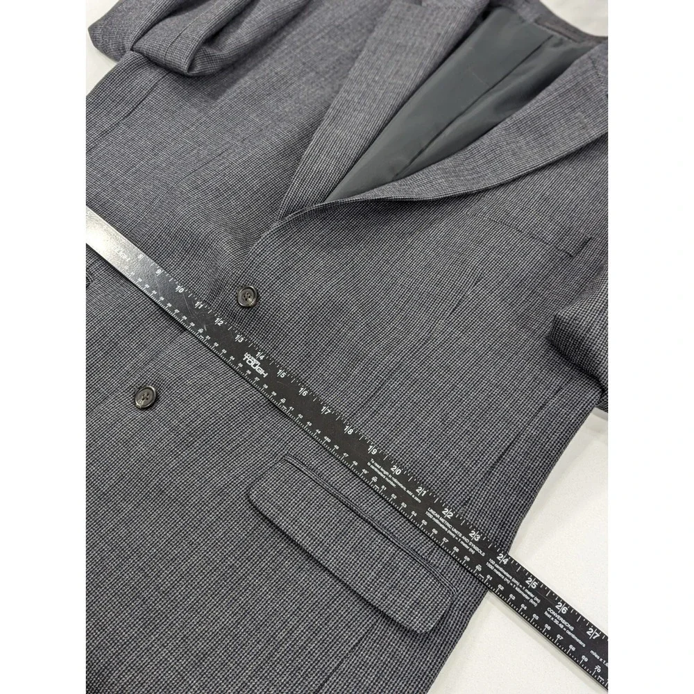 Chaps Ralph Lauren Blazer Suit‎ Jacket Soft Wool Birdseye Blue 48L *Small Hole